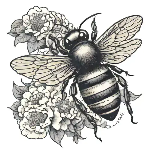 bee with japan empire ww2 uniform tattoo design idea