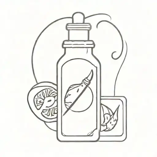 barbecue sauce with a dart on the lable tattoo design idea