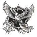 flying mockingbird tattoo design idea