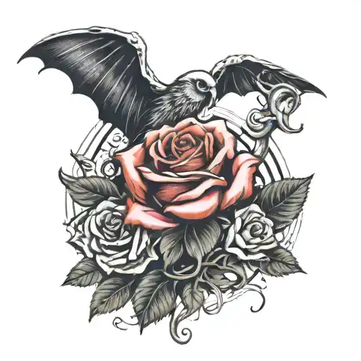 A tattoo starting on the right collarbone with a rose and a death date that will connect up to the shoulder with vines a tattoo design idea
