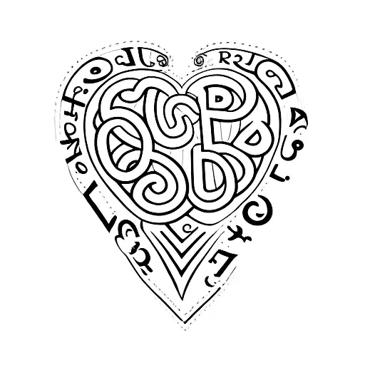heart with JK initial inside tattoo design idea