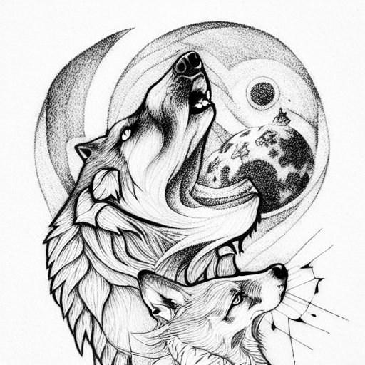 wolf moon hope tattoo design idea