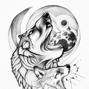 wolf moon hope tattoo design idea