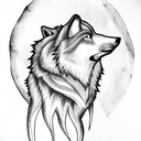 wolf moon hope tattoo design idea