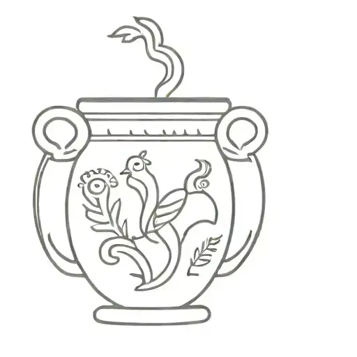Ancient Greek pottery inspired design featuring Gorgona imagery tattoo design idea