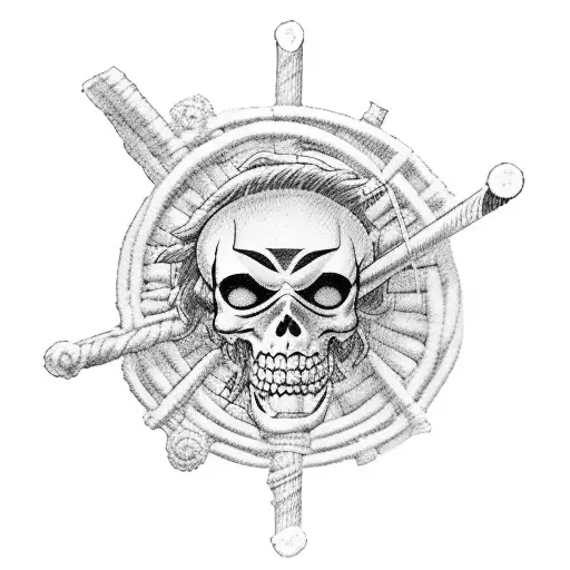 A depiction of the Straw Hat Pirates crew with Portgas D. Ace as their honorary member tattoo design idea