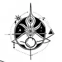 full sleeve with themes of philosophy, balance, knowledge, alchemy, and astronomy tattoo design idea