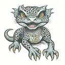 leopard gecko witchy tattoo design idea