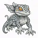leopard gecko witchy tattoo design idea
