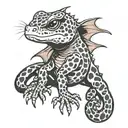 leopard gecko witchy tattoo design idea