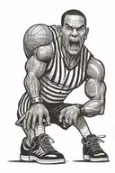 basketball referee ghetto tattoo design idea