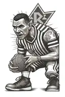 basketball referee ghetto tattoo design idea