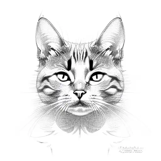 cat outline tattoo design idea