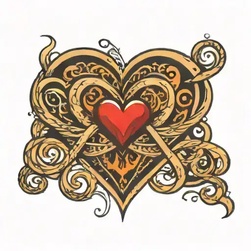 infinity symbol with heart in the center tattoo design idea