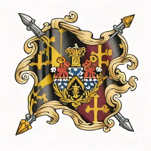 accounting maryland flag intertwined tattoo design idea