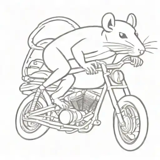 Rat riding a Harley Davidson motorcycle tattoo design idea