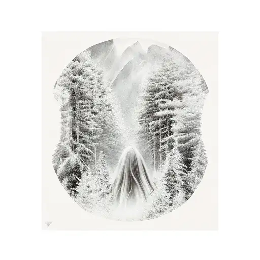 wonders of the universe to foggy forest sleeve tattoo design idea