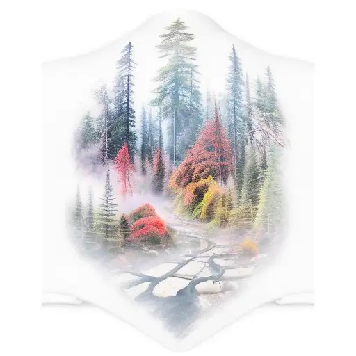 wonders of the universe to foggy forest sleeve with color tattoo design idea