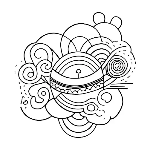 number 35 balloon tattoo design idea