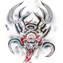 Demon tattoo design idea