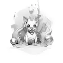 the name "IGGY" in cursive  tattoo design idea