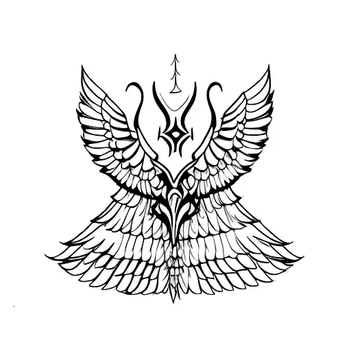 half angle wings half devil wings  tattoo design idea