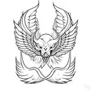half angle wings half devil wings  tattoo design idea