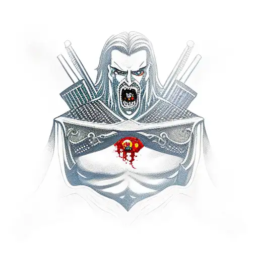 Dracula's castlevania in a new-school style tattoo design idea