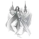 Dracula's castlevania in a new-school style tattoo design idea