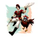 rooster hero tattoo design idea