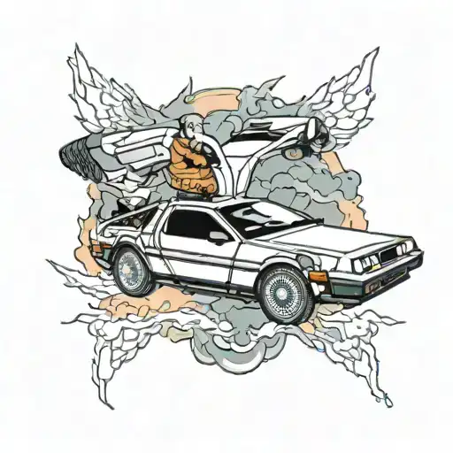 Back to the future delorean  tattoo design idea