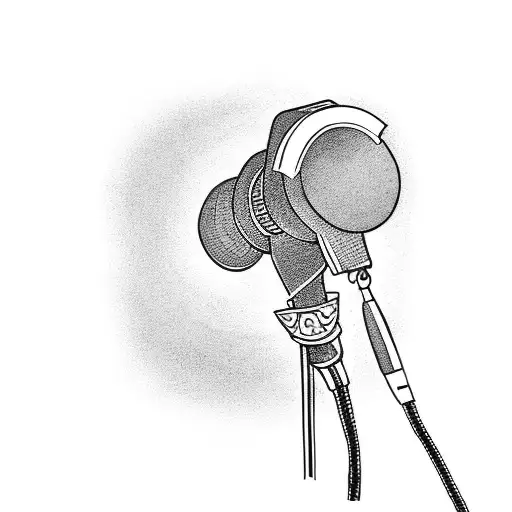 microphone, gun, money, drug tattoo design idea