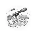 microphone, gun, money, drug tattoo design idea