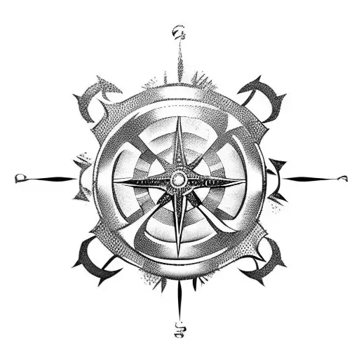 Jack sparrow's compass  tattoo design idea