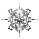 Jack sparrow's compass  tattoo design idea