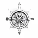 Jack sparrow's compass  tattoo design idea