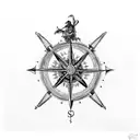 Jack sparrow's compass  tattoo design idea