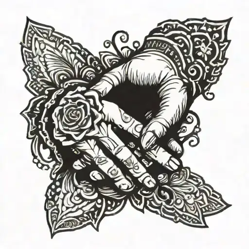 Besa Besa with Firm handshake tattoo design idea