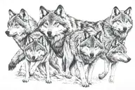 wolf pack moutains  tattoo design idea