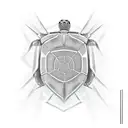 hexagon turtle shell shield on the elbow tattoo design idea