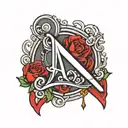 the word BALANCE in capital with one vertical line that goes in the middle of the word through the letter A  tattoo design idea