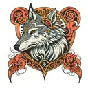 wolf viking tattoo design idea