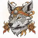 wolf viking tattoo design idea