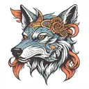 wolf viking tattoo design idea