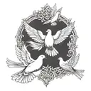 3 doves with number on dove 18, 21 and 24. time waits for no one tattoo design idea