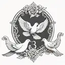 3 doves with number on dove 18, 21 and 24. time waits for no one tattoo design idea