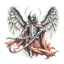 grim reaper with wings tattoo design idea