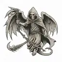 grim reaper with wings  tattoo design idea