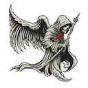 grim reaper with wings  tattoo design idea