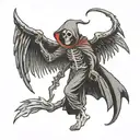 grim reaper with wings  tattoo design idea